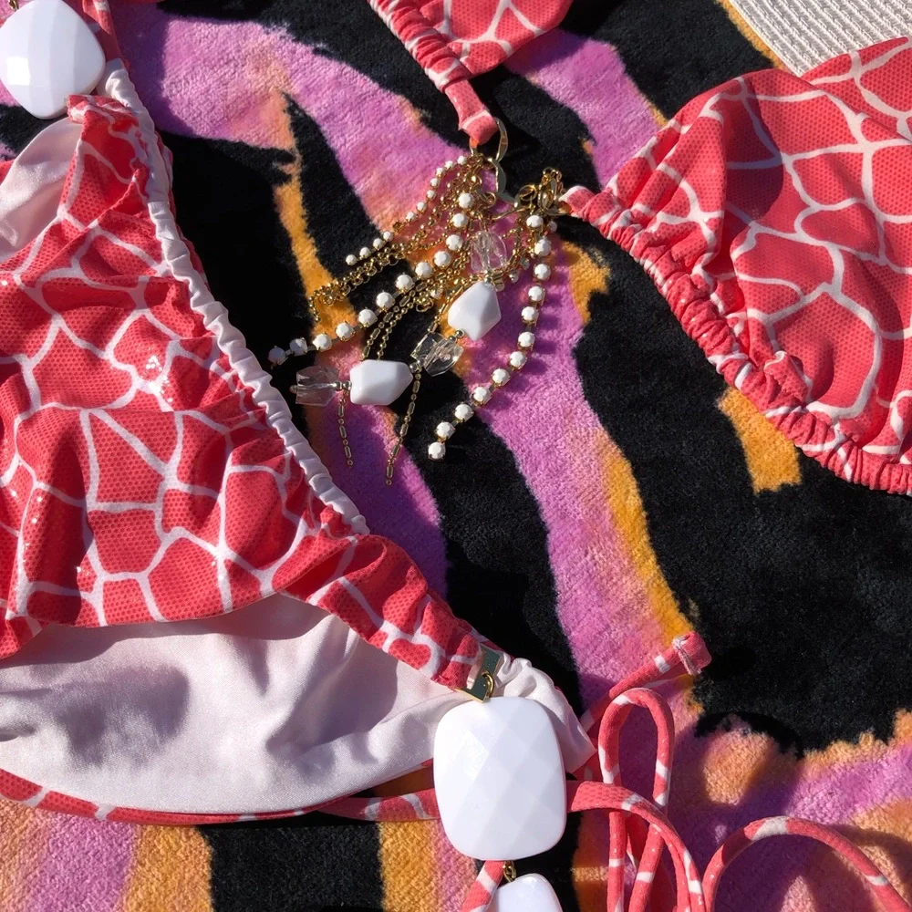 NWT beach bunny bikini Glitter in the Air or Giraffe, M set - Picture 5 of 16